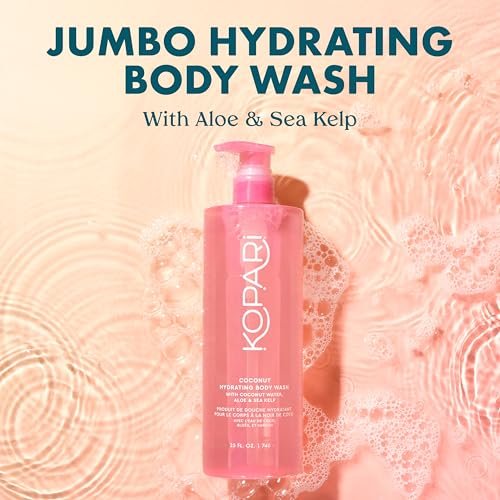 Kopari Jumbo Coconut Hydrating Body Wash - 25 oz with Organic Coconut Water, Sea Kelp & Aloe Vera Avelisse