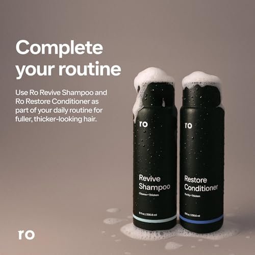 Ro Men's Revive Shampoo – Exfoliating & Clarifying Peppermint Shampoo for Thicker-Looking Hair with Saw Palmetto, Pumpkin Seed Oil, Caffeine – Sulfate-Free, 8 fl oz Avelisse