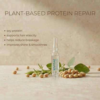 XIVITAE Vegetal Placenta Hair Treatment Lotion in Ampoules - Protein Hair Treatment for Strengthening & Moisturizing, Lightweight Leave-In Recovery Complex, 10 x 10 ml