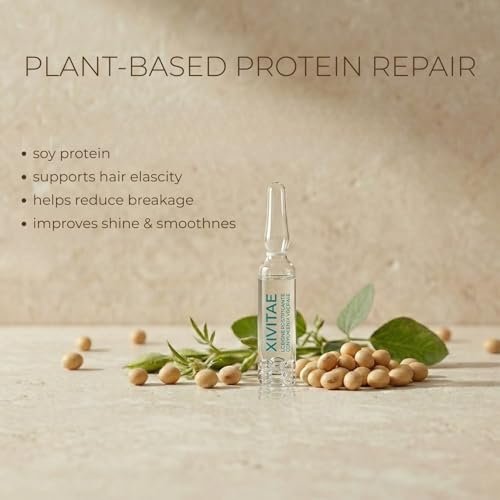 XIVITAE Vegetal Placenta Hair Treatment Lotion in Ampoules - Protein Hair Treatment for Strengthening & Moisturizing, Lightweight Leave-In Recovery Complex, 10 x 10 ml - görsel 4