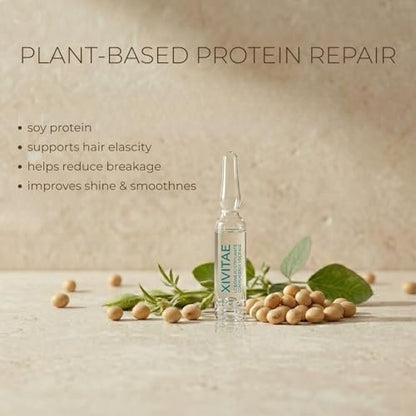XIVITAE Vegetal Placenta Hair Treatment Lotion in Ampoules - Protein Hair Treatment for Strengthening & Moisturizing, Lightweight Leave-In Recovery Complex, 10 x 10 ml