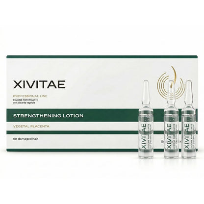 XIVITAE Vegetal Placenta Hair Treatment Lotion in Ampoules - Protein Hair Treatment for Strengthening & Moisturizing, Lightweight Leave-In Recovery Complex, 10 x 10 ml