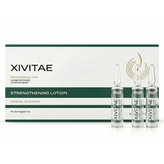 XIVITAE Vegetal Placenta Hair Treatment Lotion in Ampoules - Protein Hair Treatment for Strengthening & Moisturizing, Lightweight Leave-In Recovery Complex, 10 x 10 ml