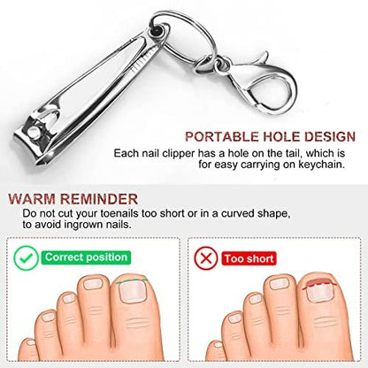 Tranchou Nail Clippers for Thick Toenails, Stainless Steel Fingernail Clippers with Sharp Curved Blades and File, Large & Small Sizes for Men, Women, Seniors - Silver