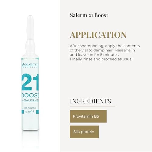 SALERM Concentrated Hair Mask 21 Boost Hydrating Hair Ampoules – 8 x 13 ml – Repairs Hair with Heat Protector, Anti-Pollution and Anti-Frizz Avelisse