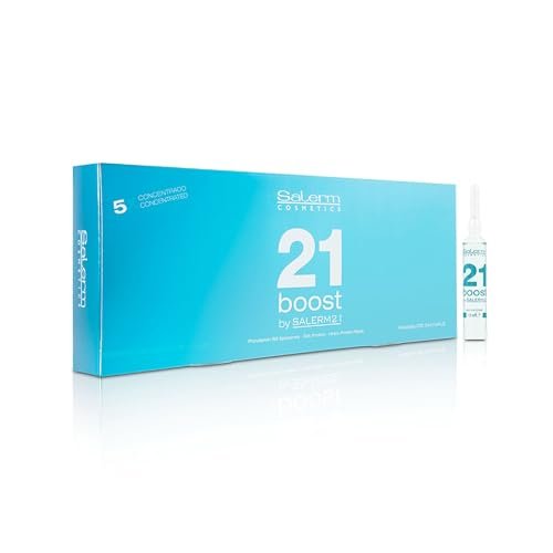 SALERM Concentrated Hair Mask 21 Boost Hydrating Hair Ampoules – 8 x 13 ml – Repairs Hair with Heat Protector, Anti-Pollution and Anti-Frizz Avelisse