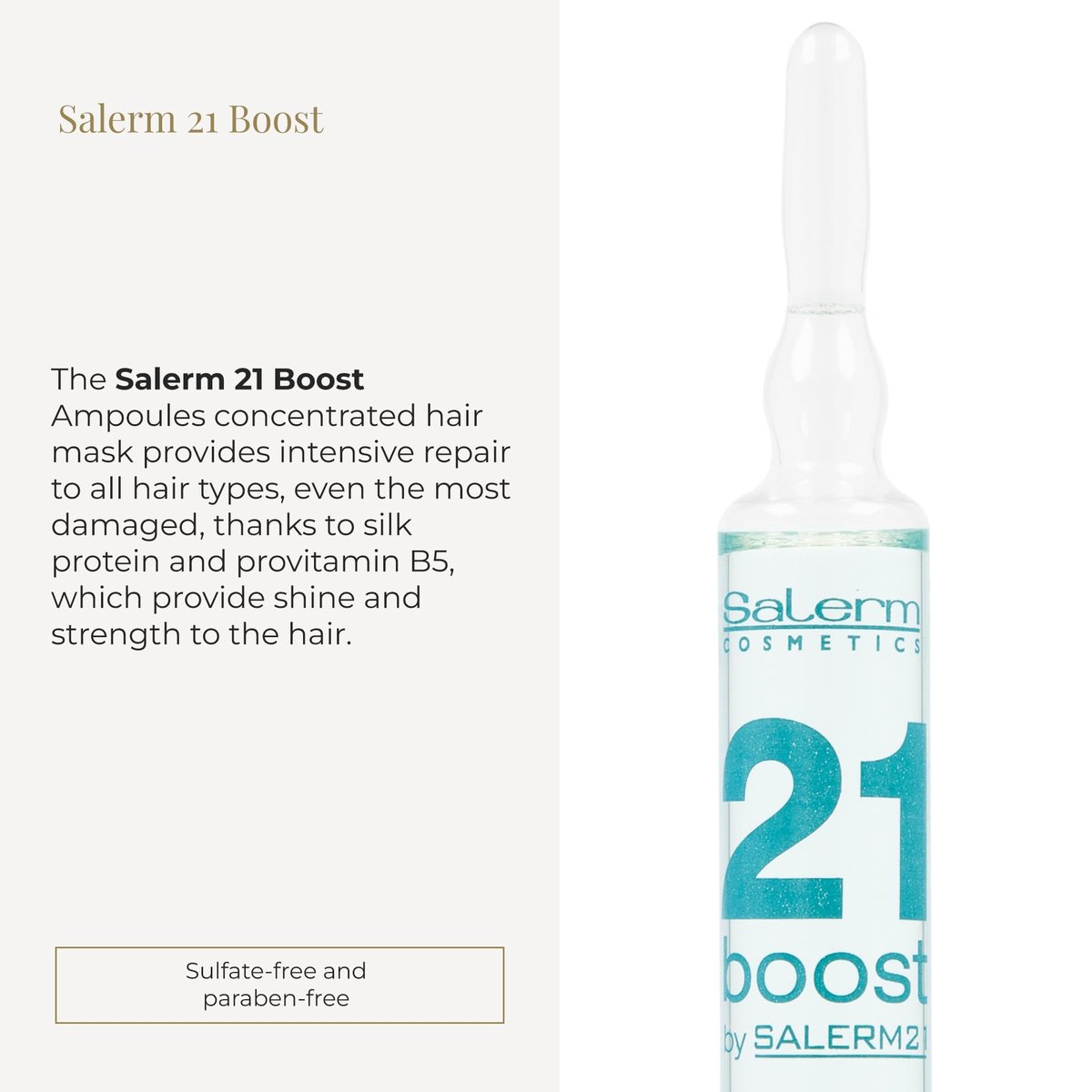 SALERM Concentrated Hair Mask 21 Boost Hydrating Hair Ampoules – 8 x 13 ml – Repairs Hair with Heat Protector, Anti-Pollution and Anti-Frizz Avelisse