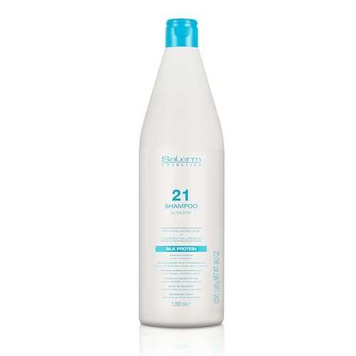 Salerm Hydrating Shampoo 21 Silk Protein – 1000 ml – Nourishing Shampoo for Dry and Damaged Hair with Silk Proteins, Heat Protection Avelisse