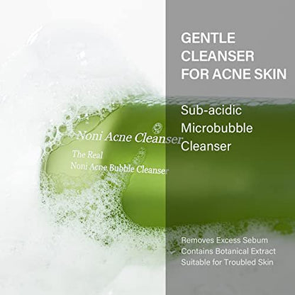 celimax Noni Bubble Cleanser - Mild Face Wash for Sensitive to Oily Dry Combination Skin, Calming, Soothing, Exfoliating, 155ml Avelisse