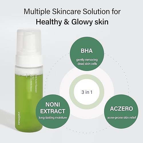 celimax Noni Bubble Cleanser - Mild Face Wash for Sensitive to Oily Dry Combination Skin, Calming, Soothing, Exfoliating, 155ml Avelisse