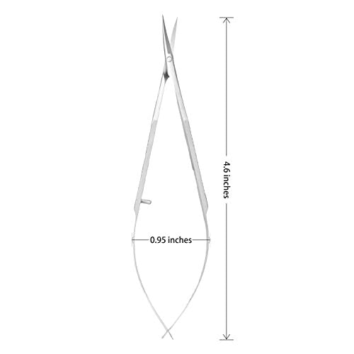 ZIZZON Cuticle Scissors – Extra Fine Curved Professional Grooming Kit for Eyebrow, Eyelash, Nail & Dry Skin (Stainless Steel, Silver) Avelisse