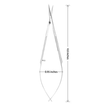 ZIZZON Cuticle Scissors – Extra Fine Curved Professional Grooming Kit for Eyebrow, Eyelash, Nail & Dry Skin (Stainless Steel, Silver) Avelisse