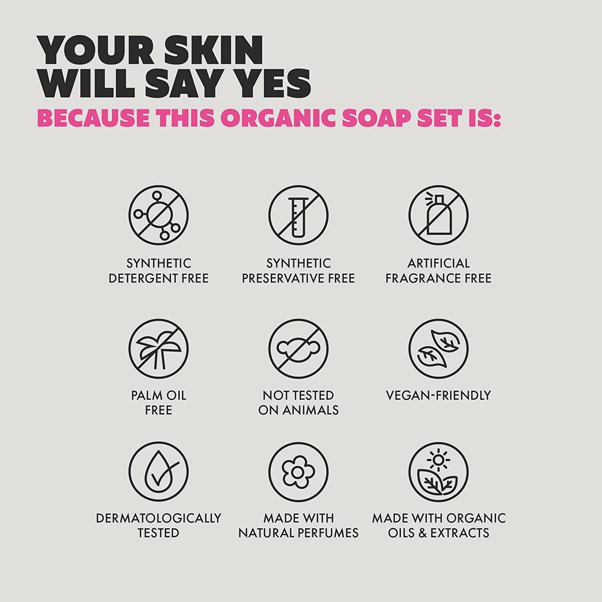 Skin Said Yes Organic Soap Bar Set of 8 - Natural Greek Soap with Shea Butter, Olive Oil, Lavender & Sandalwood, Aloe Vera & Cucumber Extract Avelisse