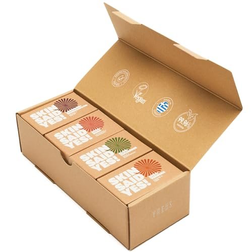 Skin Said Yes Organic Soap Bar Set of 8 - Natural Greek Soap with Shea Butter, Olive Oil, Lavender & Sandalwood, Aloe Vera & Cucumber Extract Avelisse