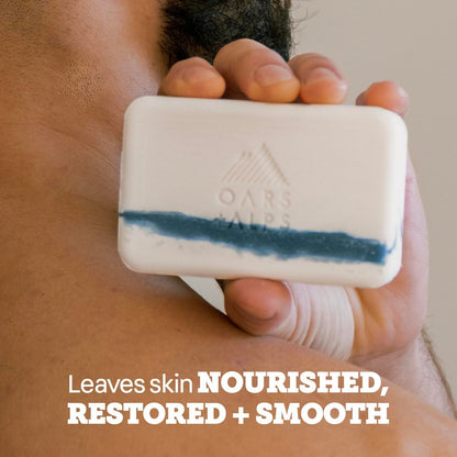 Oars + Alps Exfoliating & Moisturizing Bar Soap for Men - Deep Cleaning with Shea Butter & Coconut Oil, All Skin Types, 6 oz