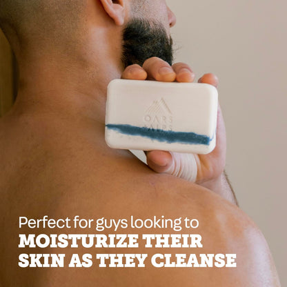 Oars + Alps Exfoliating & Moisturizing Bar Soap for Men - Deep Cleaning with Shea Butter & Coconut Oil, All Skin Types, 6 oz