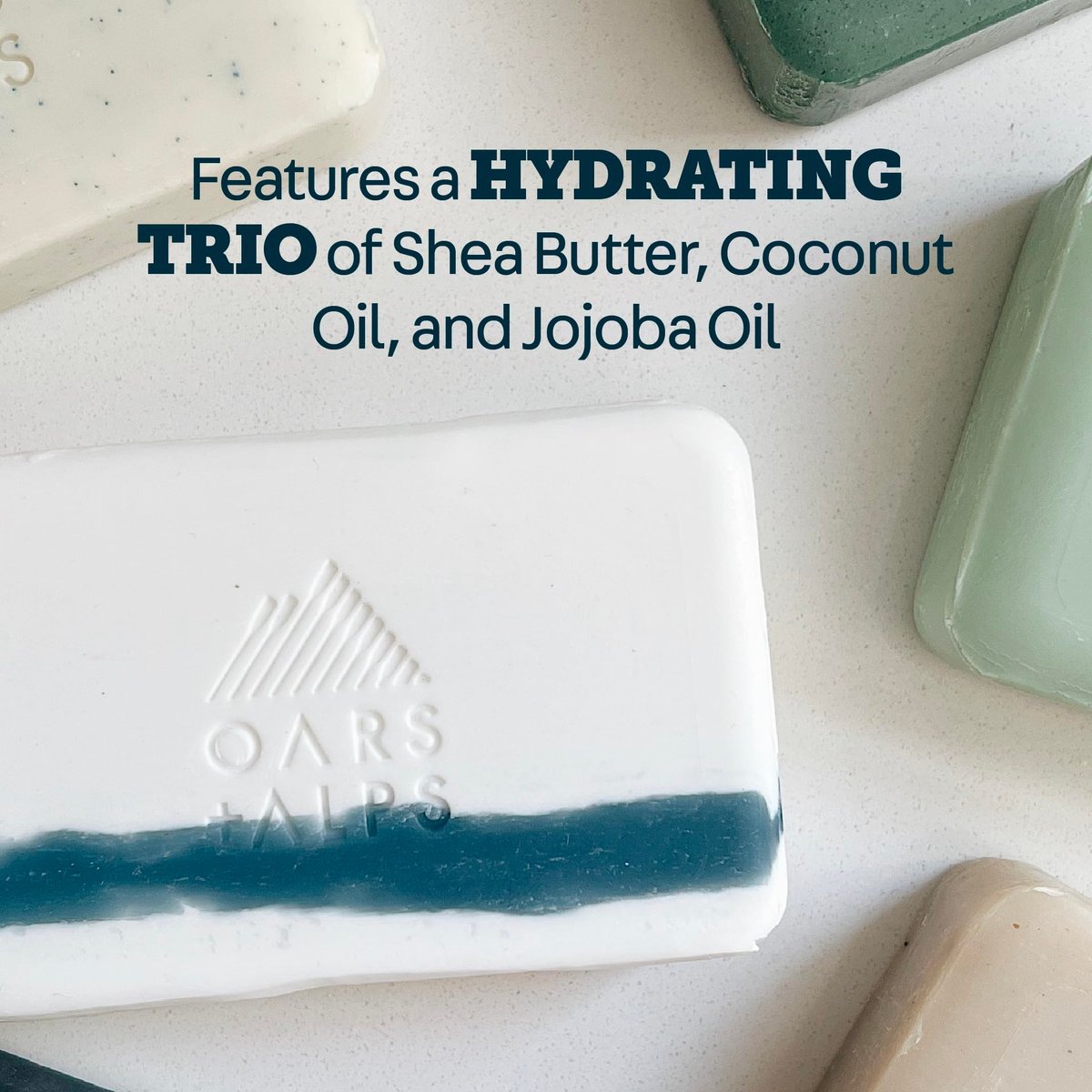 Oars + Alps Exfoliating & Moisturizing Bar Soap for Men - Deep Cleaning with Shea Butter & Coconut Oil, All Skin Types, 6 oz - görsel 12