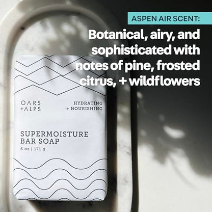 Oars + Alps Exfoliating & Moisturizing Bar Soap for Men - Deep Cleaning with Shea Butter & Coconut Oil, All Skin Types, 6 oz