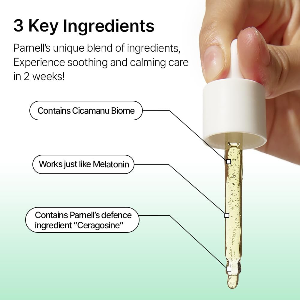 Parnell Cicamanu 92 Serum – Overnight Recovery & Deep Hydration with Melatonin, Centella Asiatica & Ceramide for Hyperpigmentation, 1.01 Fl Oz (30ml) Korean Skin Care Avelisse