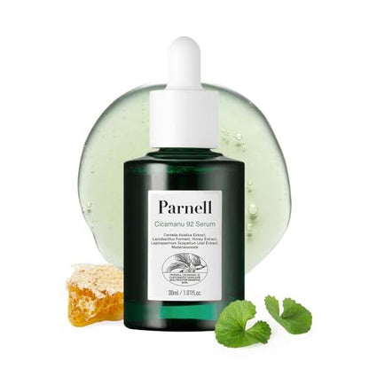 Parnell Cicamanu 92 Serum – Overnight Recovery & Deep Hydration with Melatonin, Centella Asiatica & Ceramide for Hyperpigmentation, 1.01 Fl Oz (30ml) Korean Skin Care Avelisse