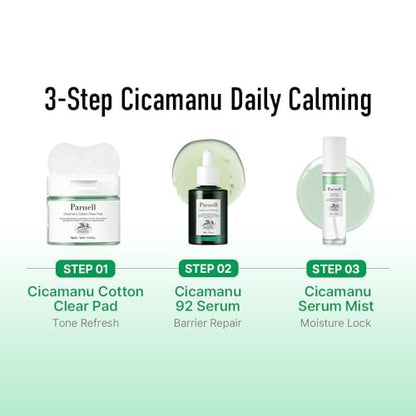 Parnell Cicamanu 92 Serum – Overnight Recovery & Deep Hydration with Melatonin, Centella Asiatica & Ceramide for Hyperpigmentation, 1.01 Fl Oz (30ml) Korean Skin Care Avelisse