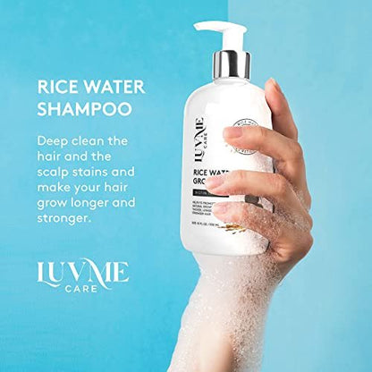 Rice Water Hair Thickening Shampoo with Biotin - Strengthening and Volumizing Shampoo for Thinning Hair, All Hair Types, Men and Women 10 Fl Oz Avelisse