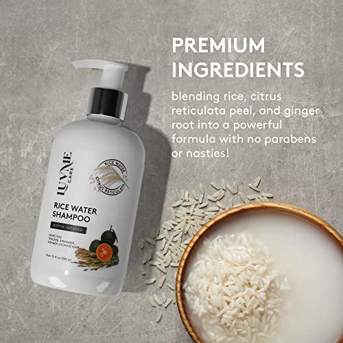 Rice Water Hair Thickening Shampoo with Biotin - Strengthening and Volumizing Shampoo for Thinning Hair, All Hair Types, Men and Women 10 Fl Oz Avelisse