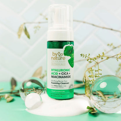 By Nature Foaming Cleanser with Hyaluronic Acid + Cica - Hydrating Face Cleanser For Bright and Fresh Skin - 5 fl.oz