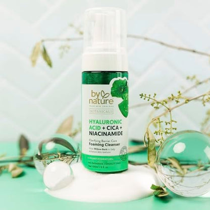By Nature Foaming Cleanser with Hyaluronic Acid + Cica - Hydrating Face Cleanser For Bright and Fresh Skin - 5 fl.oz