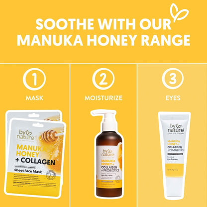 By Nature Eye Cream - Manuka Honey, Collagen, and Probiotics - Hydrating Under Eye Cream for Dark Circles - Skincare from New Zealand - .5oz