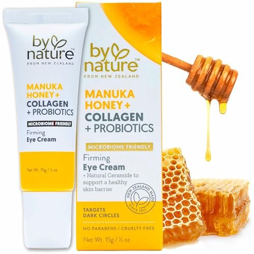 By Nature Eye Cream - Manuka Honey, Collagen, and Probiotics - Hydrating Under Eye Cream for Dark Circles - Skincare from New Zealand - .5oz - görsel 1