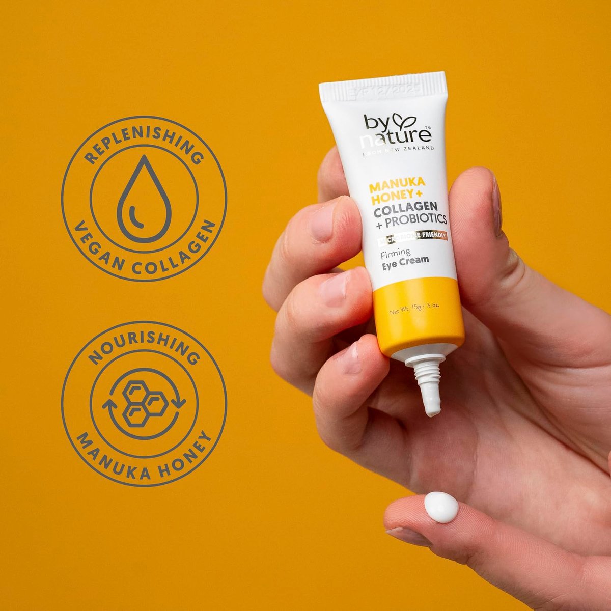 By Nature Eye Cream - Manuka Honey, Collagen, and Probiotics - Hydrating Under Eye Cream for Dark Circles - Skincare from New Zealand - .5oz - görsel 8