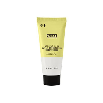 Versed Weekend Glow Daily Brightening Moisturizer - Vitamin C Face Moisturizer with Cloudberry Seed Oil for Discoloration & Uneven Texture - Lightweight, Vegan, 2 oz