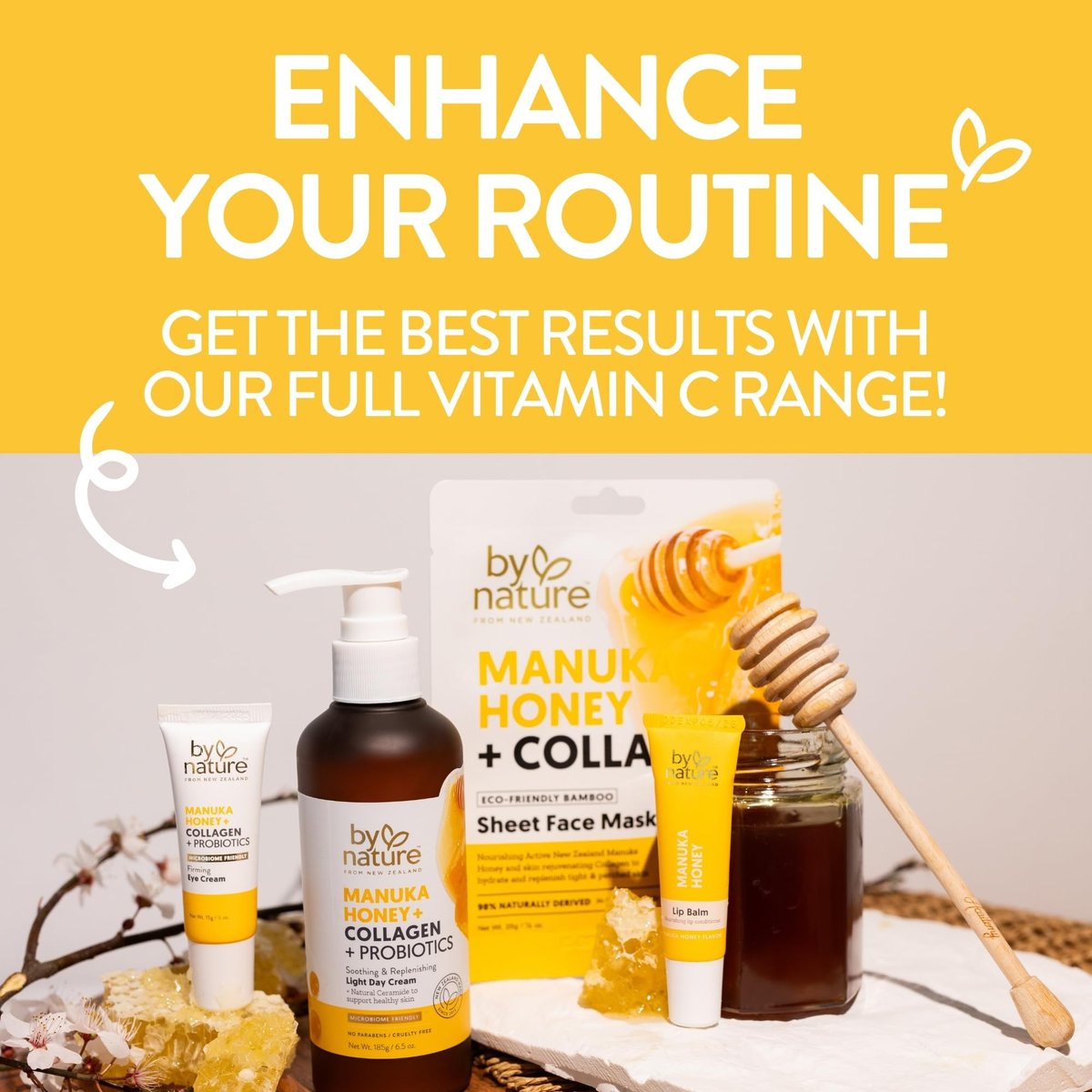 By Nature Manuka Honey + Collagen + Probiotics Day Cream - Nourishing Face Moisturizer from New Zealand, 6.5 oz Avelisse