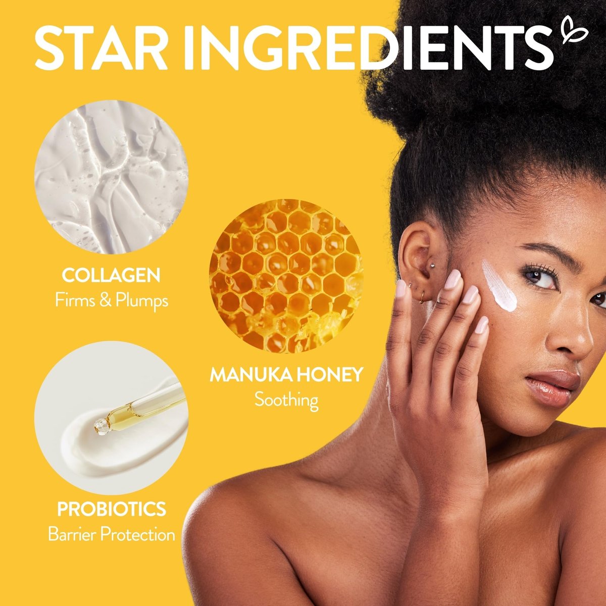 By Nature Manuka Honey + Collagen + Probiotics Day Cream - Nourishing Face Moisturizer from New Zealand, 6.5 oz Avelisse