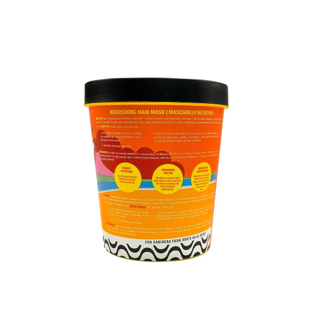 Lola From Rio Ela E Carioca Deeply Nourishing Hair Mask – Restore Softness, Shine & UV Protection for Damaged Hair (15.87 fl oz) Avelisse