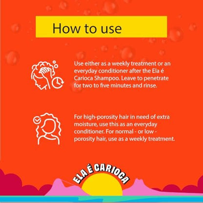 Lola From Rio Ela E Carioca Deeply Nourishing Hair Mask – Restore Softness, Shine & UV Protection for Damaged Hair (15.87 fl oz) Avelisse