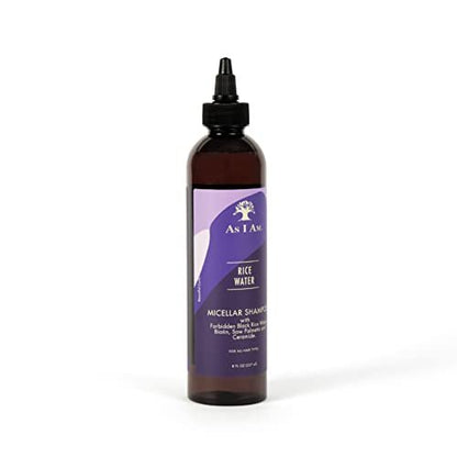 As I Am Rice Water Shampoo 8 oz - Gentle Cleanser with Black Rice, Saw Palmetto, Biotin - Moisturizing, Sulfate Free, Paraben Free - For All Hair Types