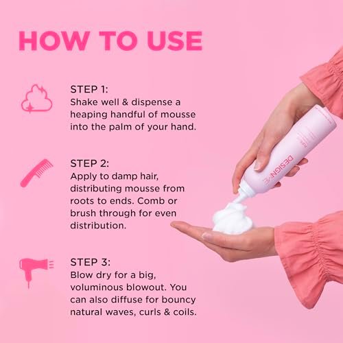 Design.Me PUFF.ME Hair Volumizing Mousse – Lightweight & Flexible Hold for Curls, Waves, or Straight Hair, Paraben & Sulfate-Free, with Vitamin B5 & E, 250mL Avelisse