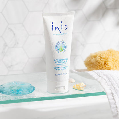 Inis the Energy of the Sea Scented Body Scrub - Exfoliating Body Scrub with Pumice and Seaweed for Soft, Smooth, Moisturized Skin - 7oz Avelisse