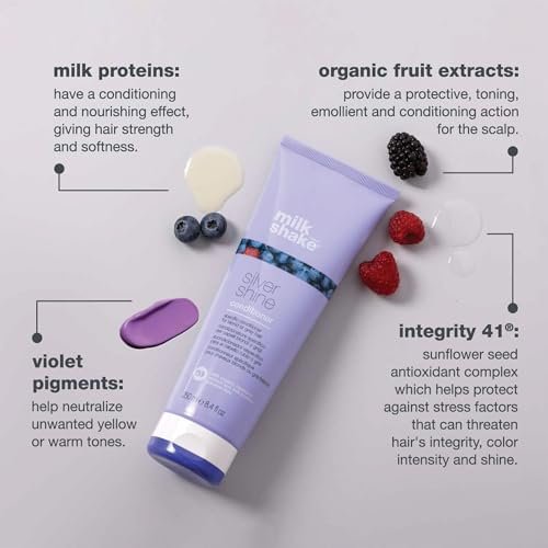 milk_shake Silver Shine Purple Shampoo and Conditioner Set - Toning Duo for Blonde, Silver, and Gray Hair - Eliminates Brassiness (10.1 oz + 8.4 oz) Avelisse
