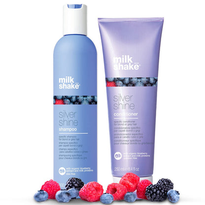 milk_shake Silver Shine Purple Shampoo and Conditioner Set - Toning Duo for Blonde, Silver, and Gray Hair - Eliminates Brassiness (10.1 oz + 8.4 oz) Avelisse