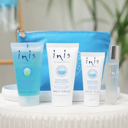 Inis the Energy of the Sea Voyager Gift Set – Travel Size Cologne, Bath & Shower Gel, Body Lotion & Hand Cream – Unisex Ocean Fresh Fragrance Avelisse