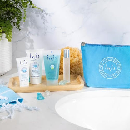 Inis the Energy of the Sea Voyager Gift Set – Travel Size Cologne, Bath & Shower Gel, Body Lotion & Hand Cream – Unisex Ocean Fresh Fragrance Avelisse