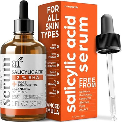 Artnaturals Salicylic Acid Serum – 2% BHA Acne Treatment & Pore Reducer, 1 oz Avelisse