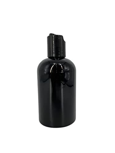 Natural Farms 4 oz Black Boston Plastic Bottles - 12 Pack Empty Refillable BPA Free Bottles with Black Press Down Disc Caps - Made in USA for Essential Oils, Aromatherapy - görsel 4