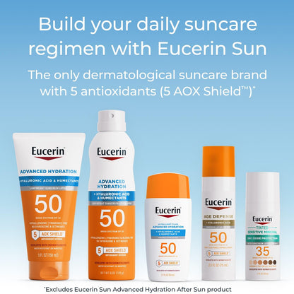 Eucerin Advanced Hydration After Sun Lotion for Face and Body, 6.8 Fl Oz – 24-Hour Moisture for Dry, Sun-Stressed Skin with Antioxidants