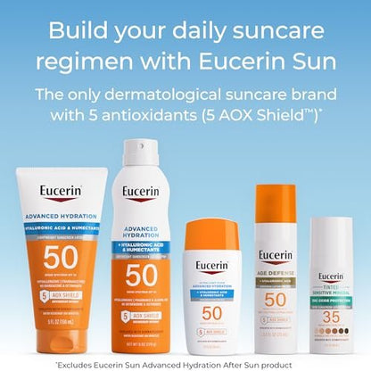 Eucerin Advanced Hydration After Sun Lotion for Face and Body, 6.8 Fl Oz – 24-Hour Moisture for Dry, Sun-Stressed Skin with Antioxidants