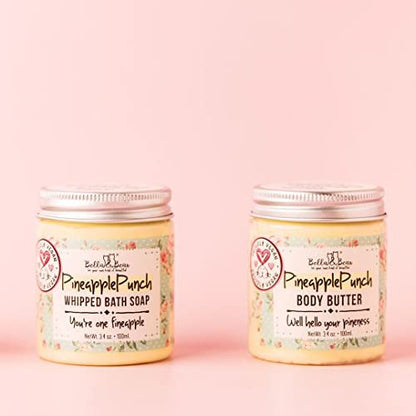 Bella & Bear Vegan Pineapple Body Butter - Travel Size 3.4 oz - Moisturizing & Fresh Scent