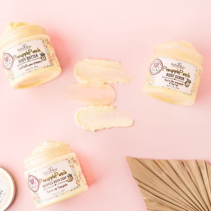 Bella & Bear Vegan Pineapple Body Butter - Travel Size 3.4 oz - Moisturizing & Fresh Scent
